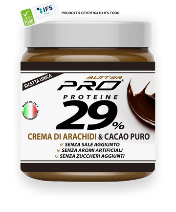 Burro di arachide + Cacao puro Proteico 450 gr