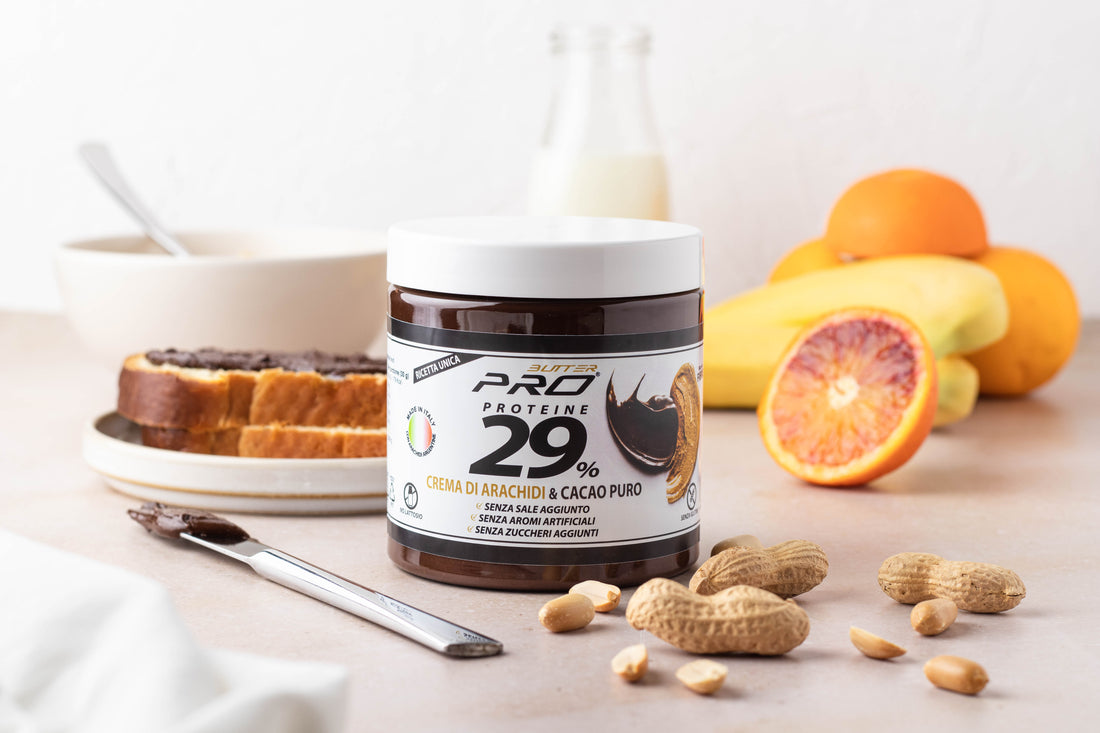 Burro di arachide + Cacao puro Proteico 450 gr