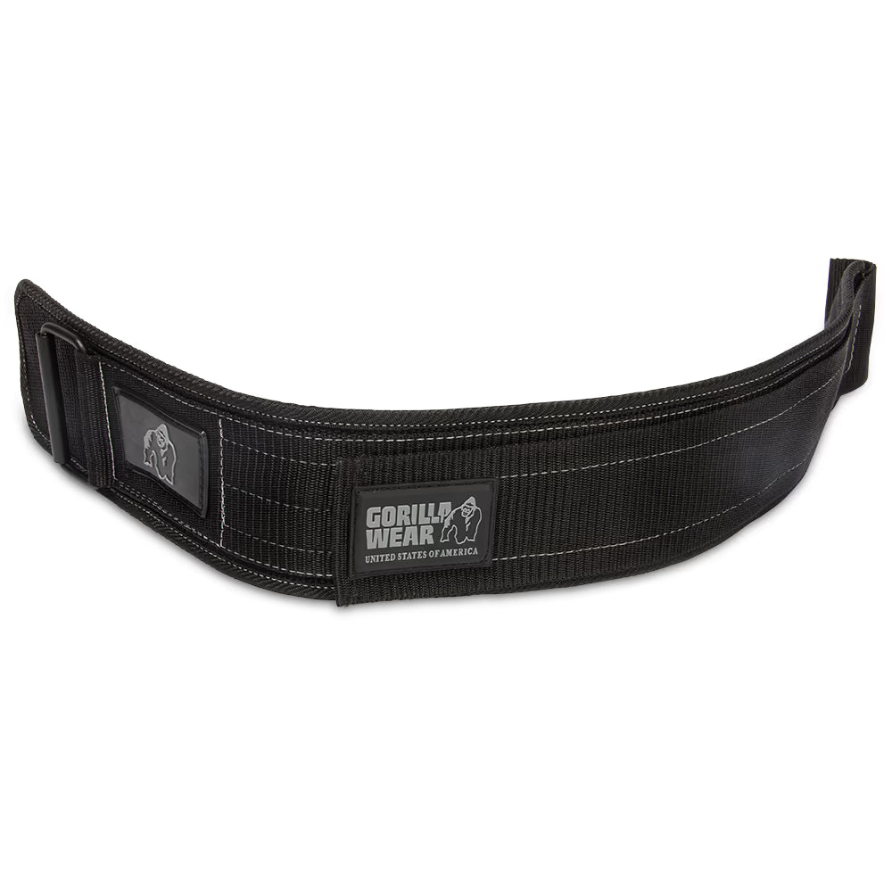 Cintura Per Sollevamento In Nylon 4 Pollici - Nero/Grigio - S/M GORILLA WEAR